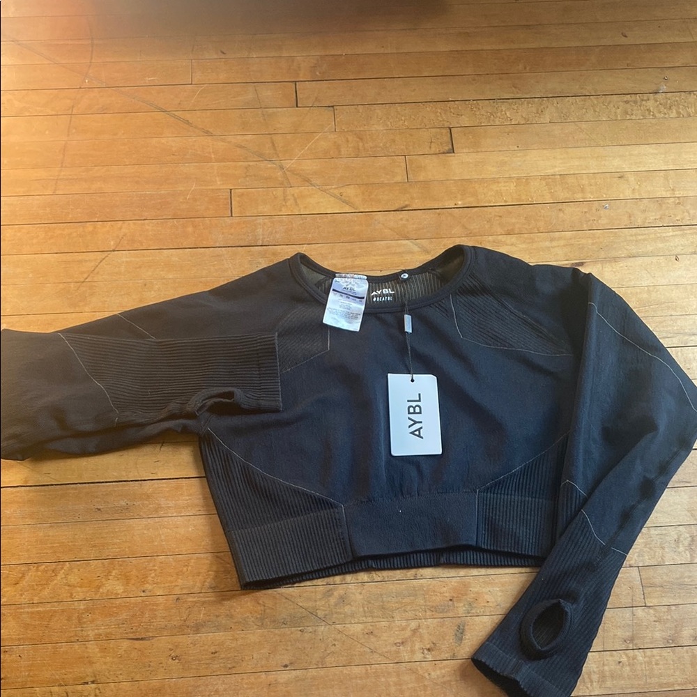AYBL Black Long Sleeve Crop Top